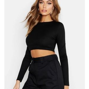 Ribbed Long Sleeve Crop Top